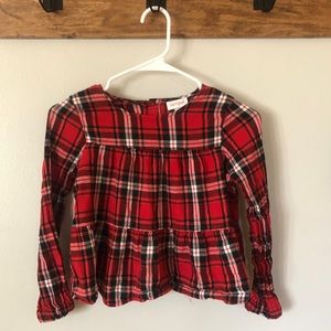 Girls’ pleated long sleeve top